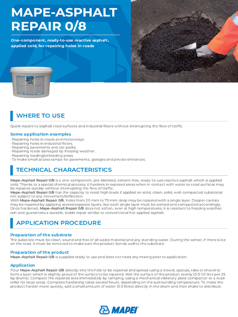 Cold Asphalt Repair for Quick Fixes | PDF | Road | Road Surface