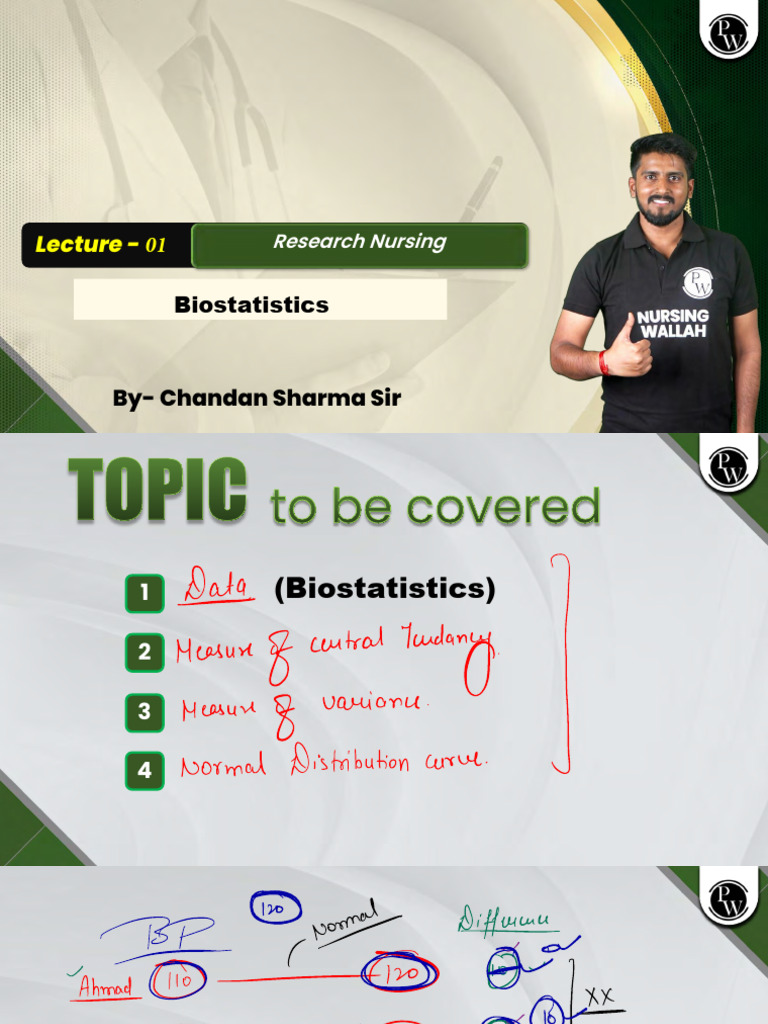 Biostatistics 01 - Class Notes | PDF | Mean | Biostatistics