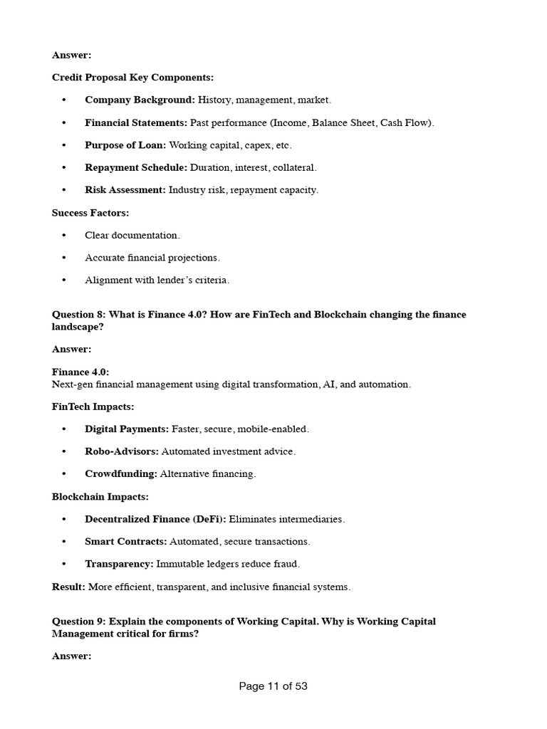 Key Components of Credit Proposals and Finance 4.0 | PDF
