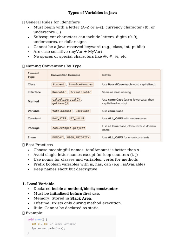 14 Aug 2025 Data Types | PDF | Variable (Computer Science) | Java ...