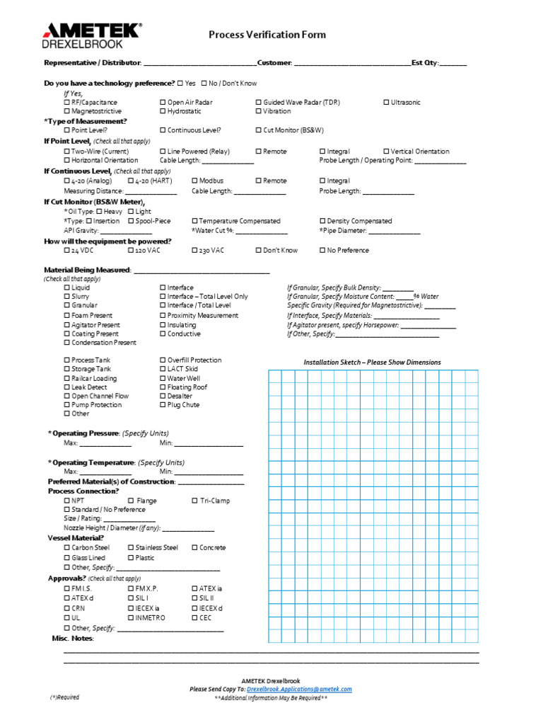 Level Measurement Equipment Inquiry Form | PDF | Mechanical Engineering