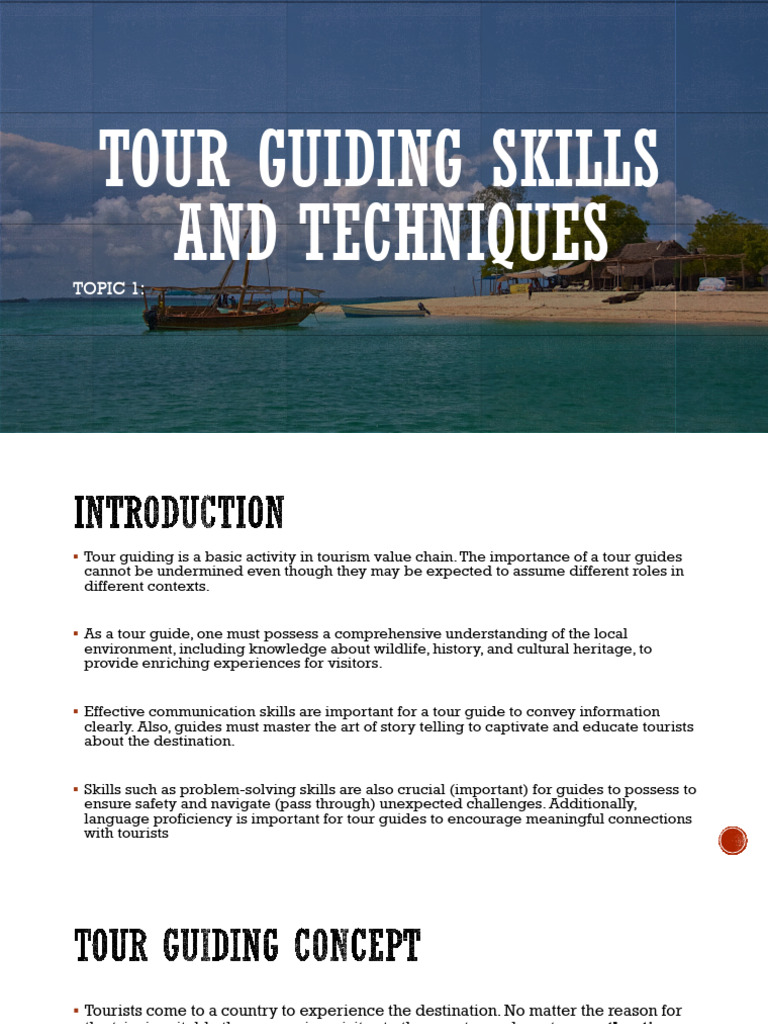 Essential Tour Guiding Skills and Techniques | PDF | Guide | Tourism