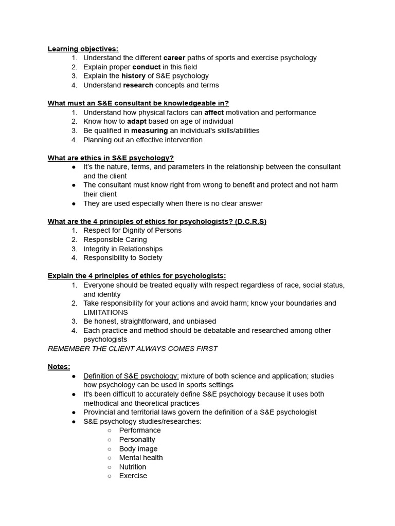KIN 150 Chapter 1 | PDF | Psychology | Qualitative Research