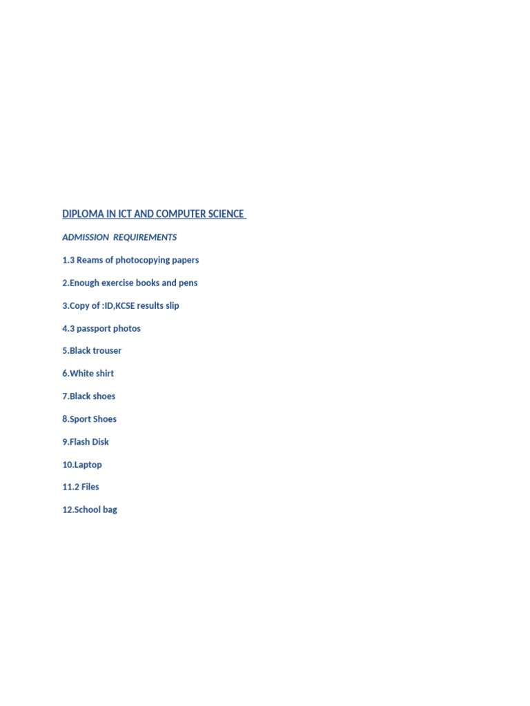 Diploma in Ict and Computer Science | PDF