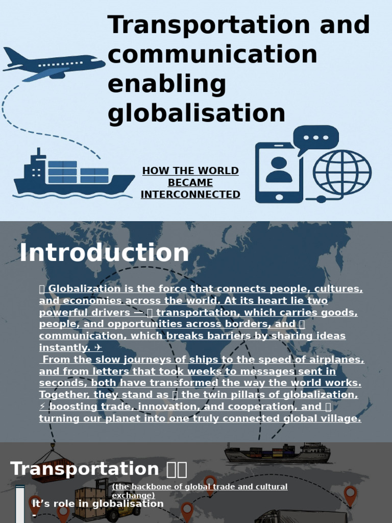 Transportation and Communication in Globalization | PDF
