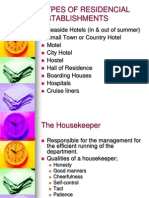 Types of Residencial Establishments