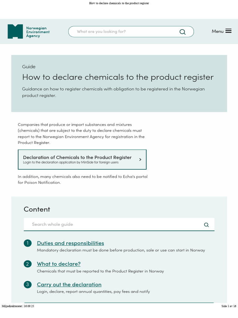 How To Declare Chemicals To The Product Register | PDF | Chemical ...