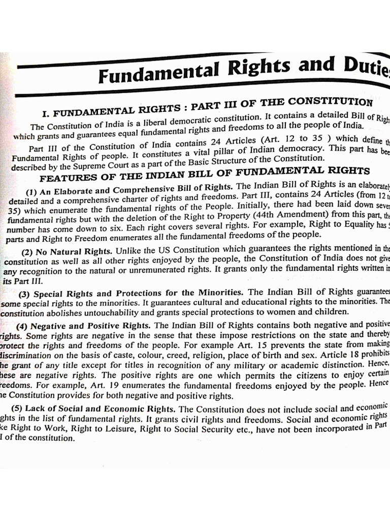 Fundamental Rights and Duties | PDF
