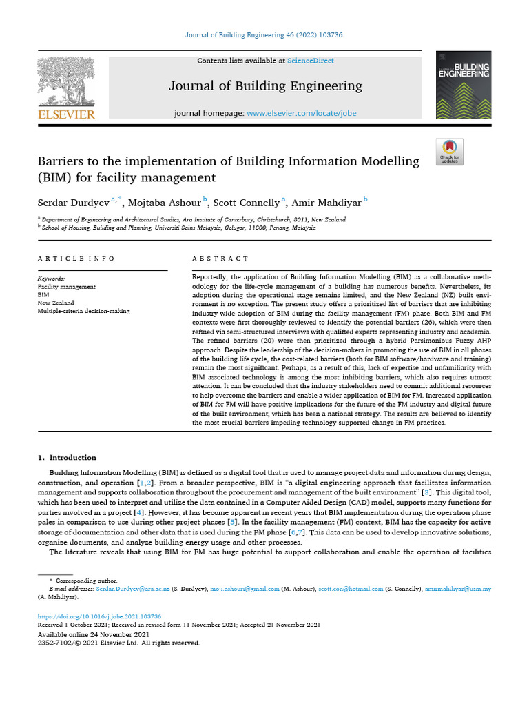 Barriers to BIM in Facility Management | PDF | Building Information ...