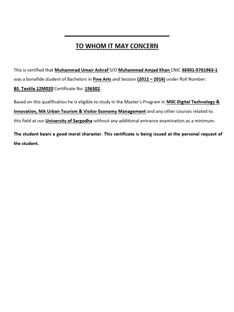 Confirmation of Eligibility Letter | PDF