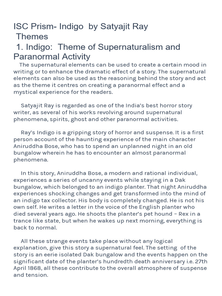 Indigo by Satyajit Ray | PDF | Plantation