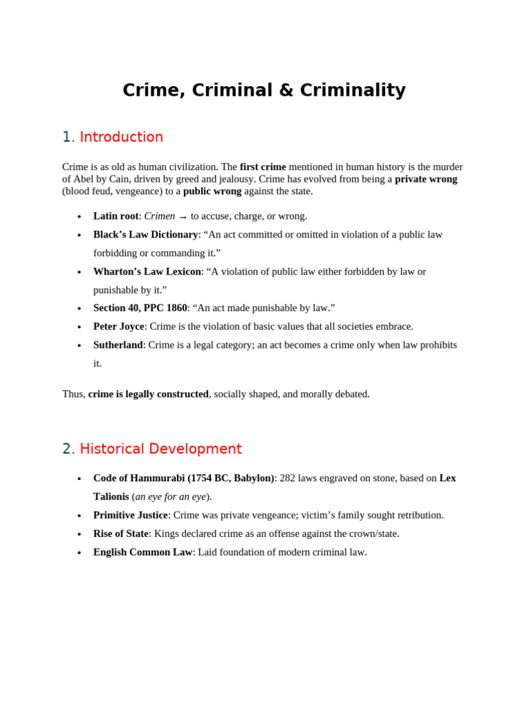 Crime, Criminal and Criminality | PDF | Crimes | Crime & Violence