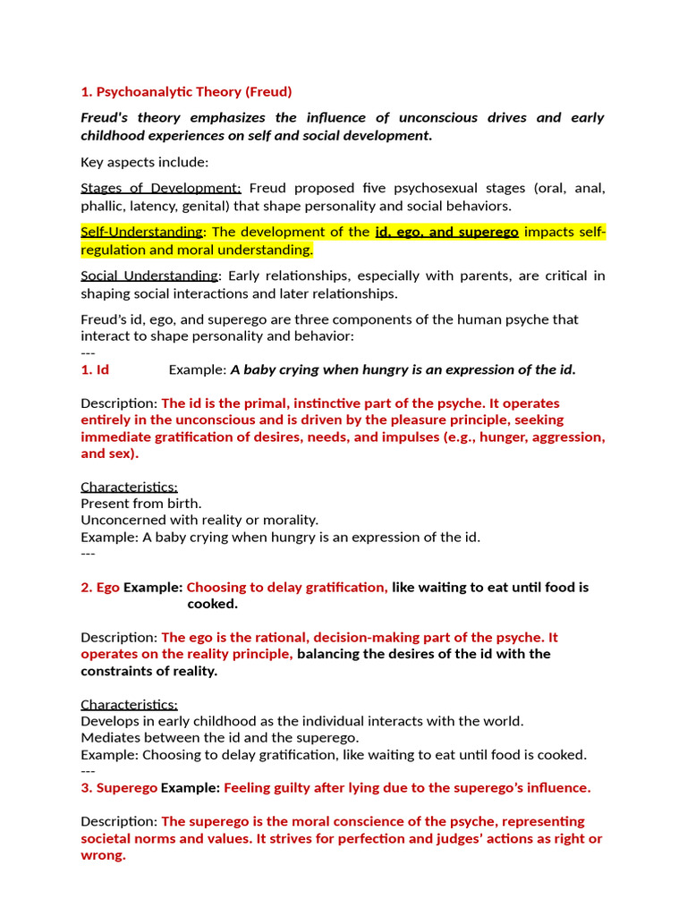 Id, Ego, Superego: Freud's Theory | PDF