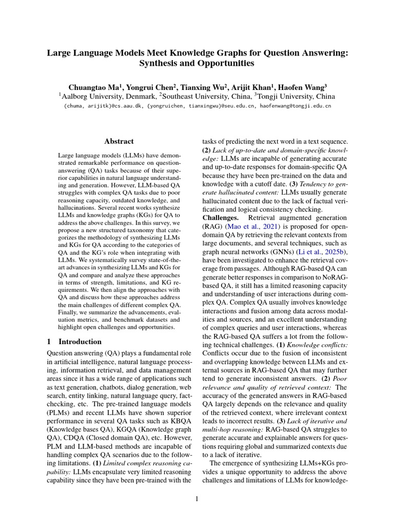 LLMs and Knowledge Graphs for QA | PDF | Information Science ...