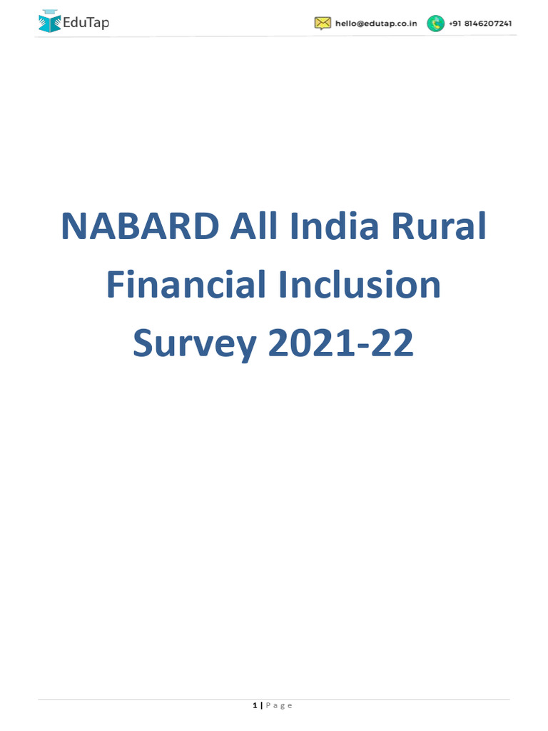 NABARD All India Rural Financial Inclusion Survey 2021 22 ...