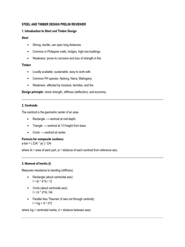 Steel and Timber Design Principles Guide | PDF | Bending | Beam (Structure)