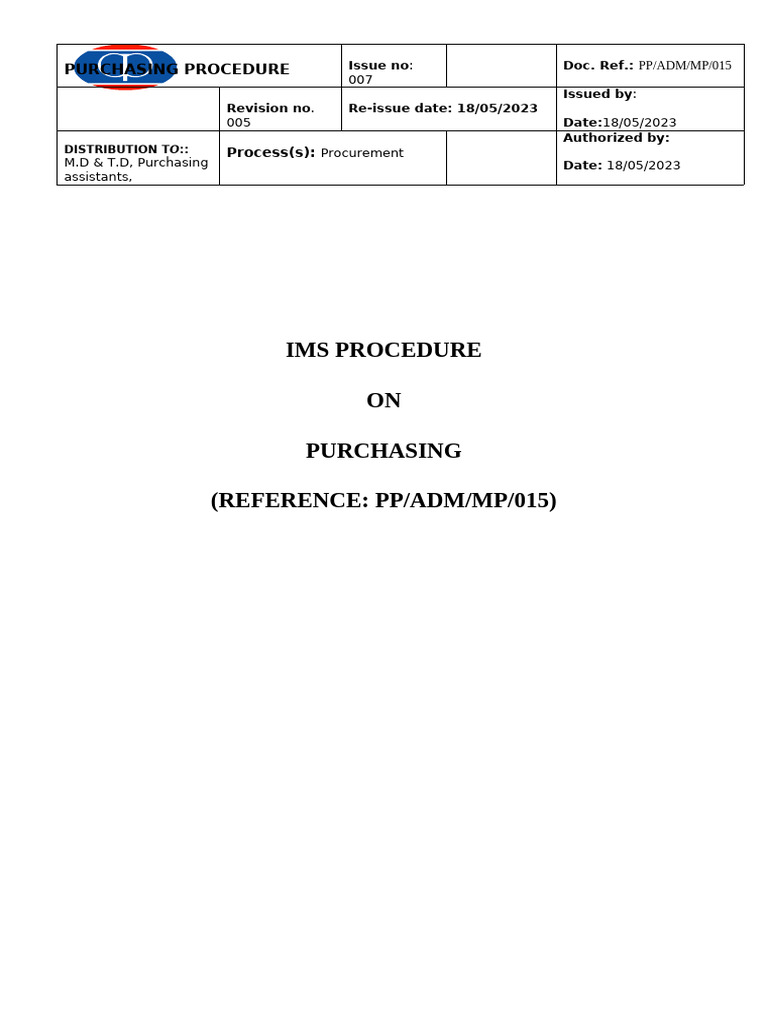 Purchasing Procedure Overview and Guidelines | PDF | Invoice ...