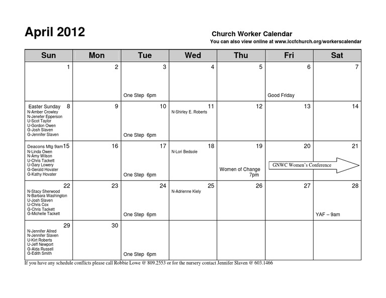 2012 April Calendar | PDF | Travel | Religion & Spirituality