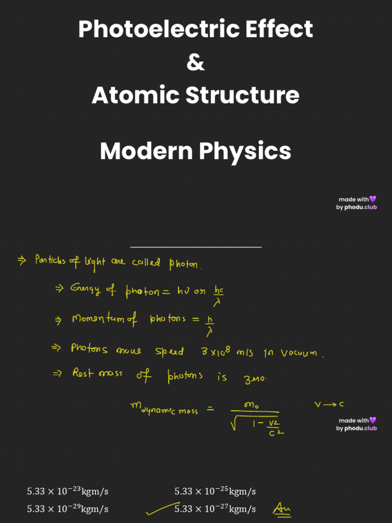 Photoelectric Effect and Atomic Structure Insights | PDF ...