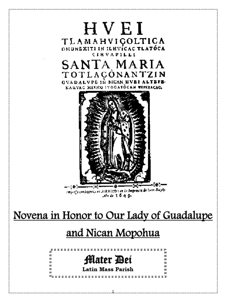 Novena to Our Lady of Guadalupe | PDF