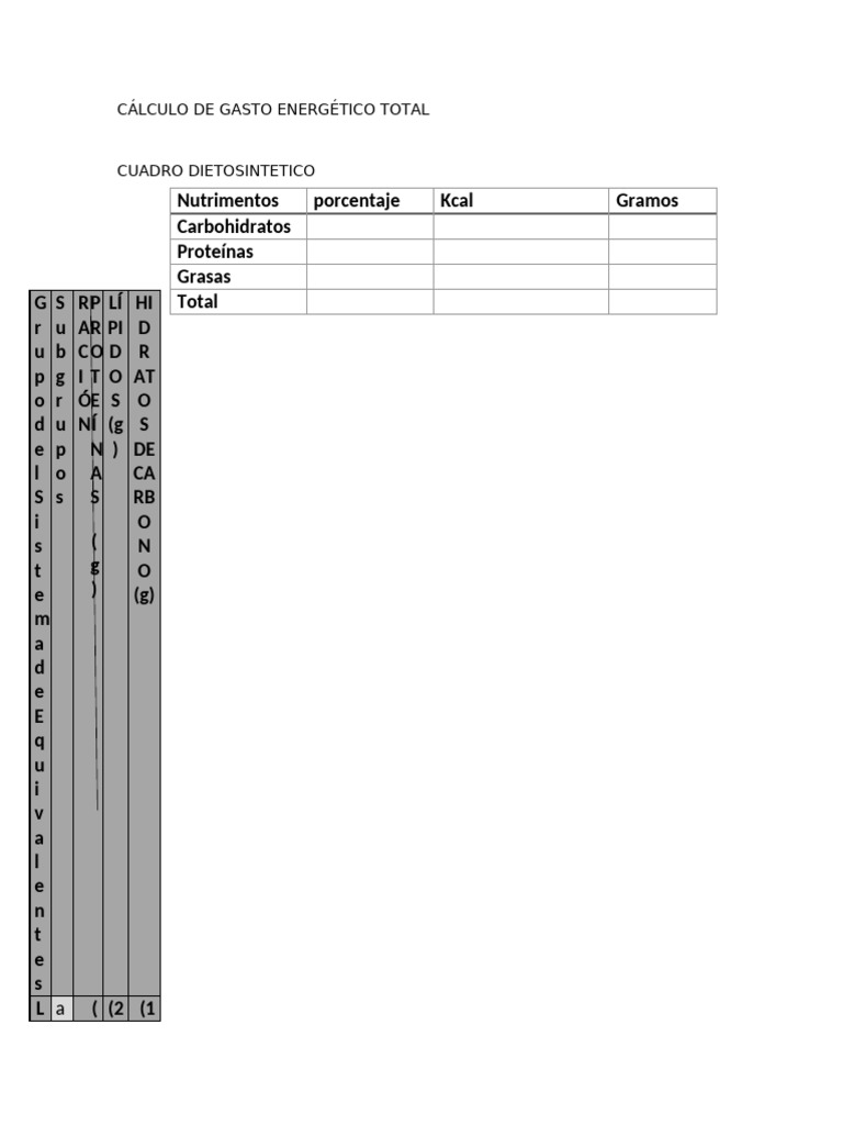 Tabla de Sistema de Equivalentes | PDF