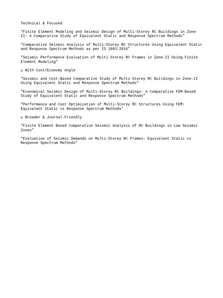 Seismic Analysis of Multi-Storey RC Buildings | PDF