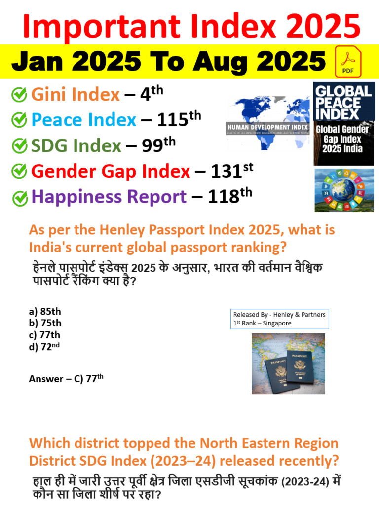 India's Global Rankings 2025 Overview | PDF | Economies