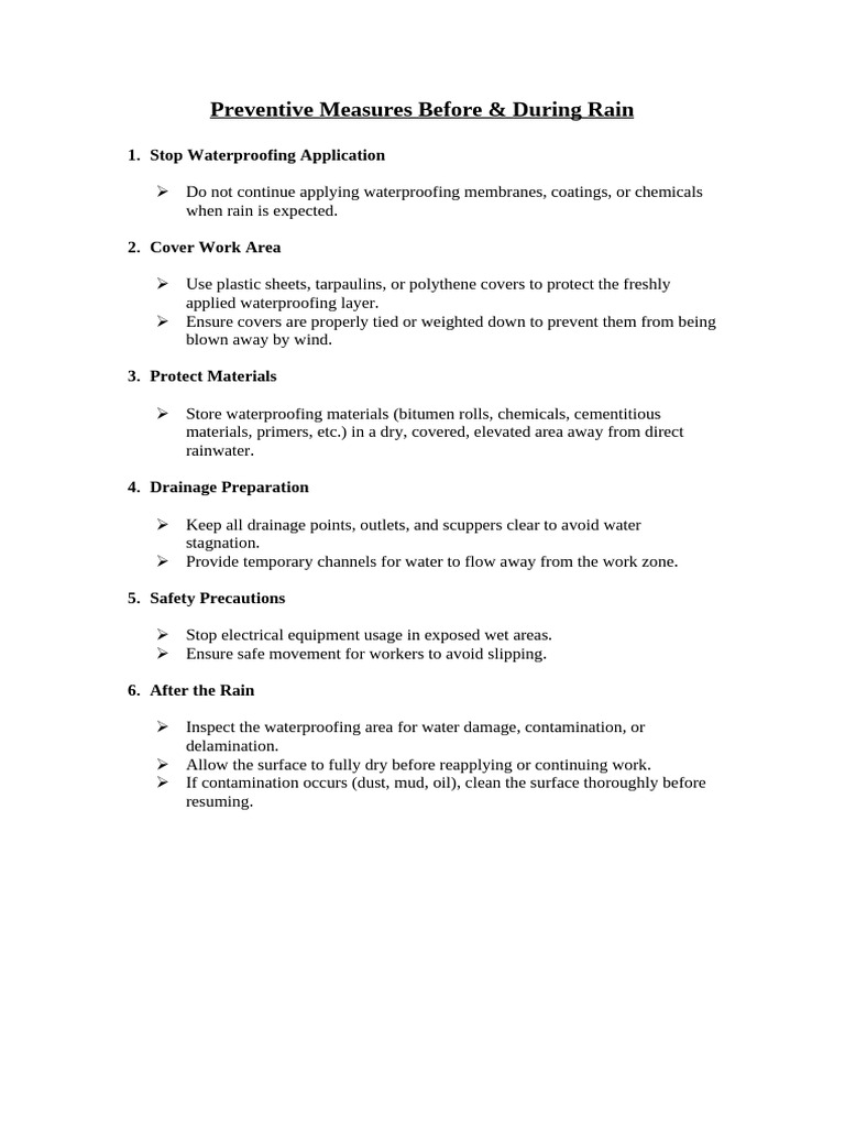 Preventive Measures Before | PDF