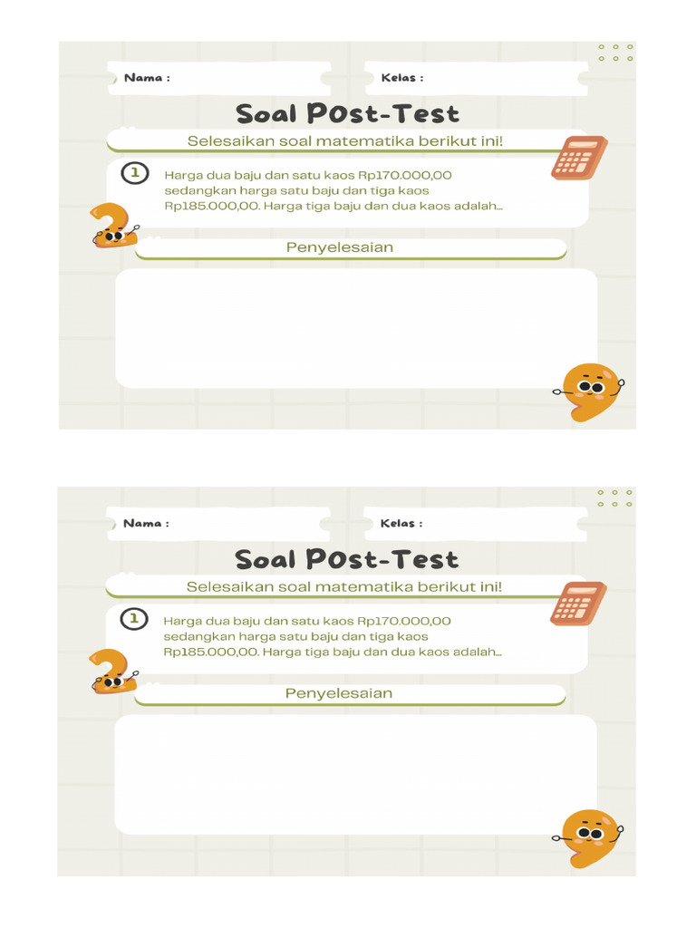 Soal Post Test | PDF
