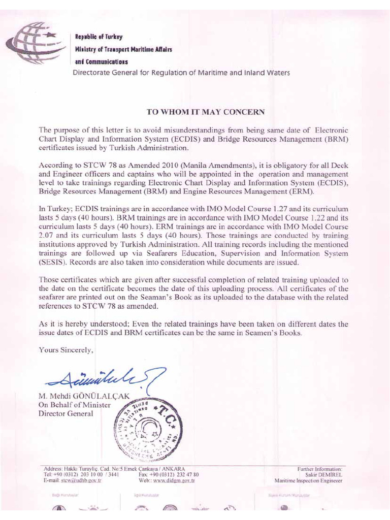 Ecdis BTM ERM Flag Letter | PDF
