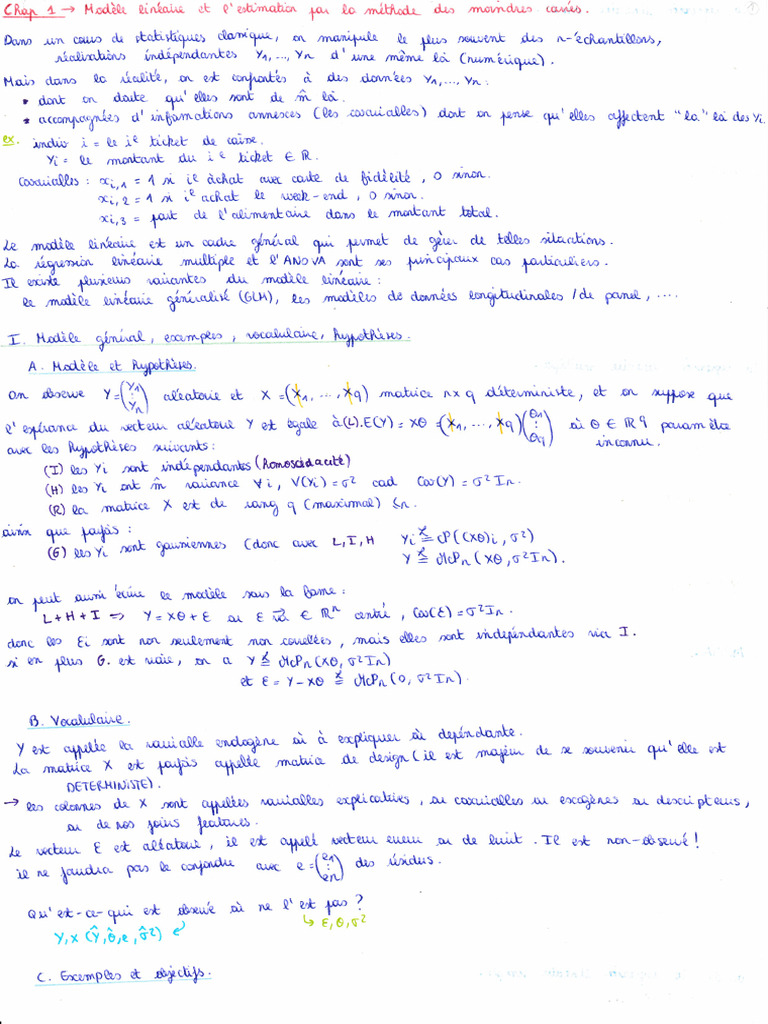 Cours Modèle Lineaire | PDF