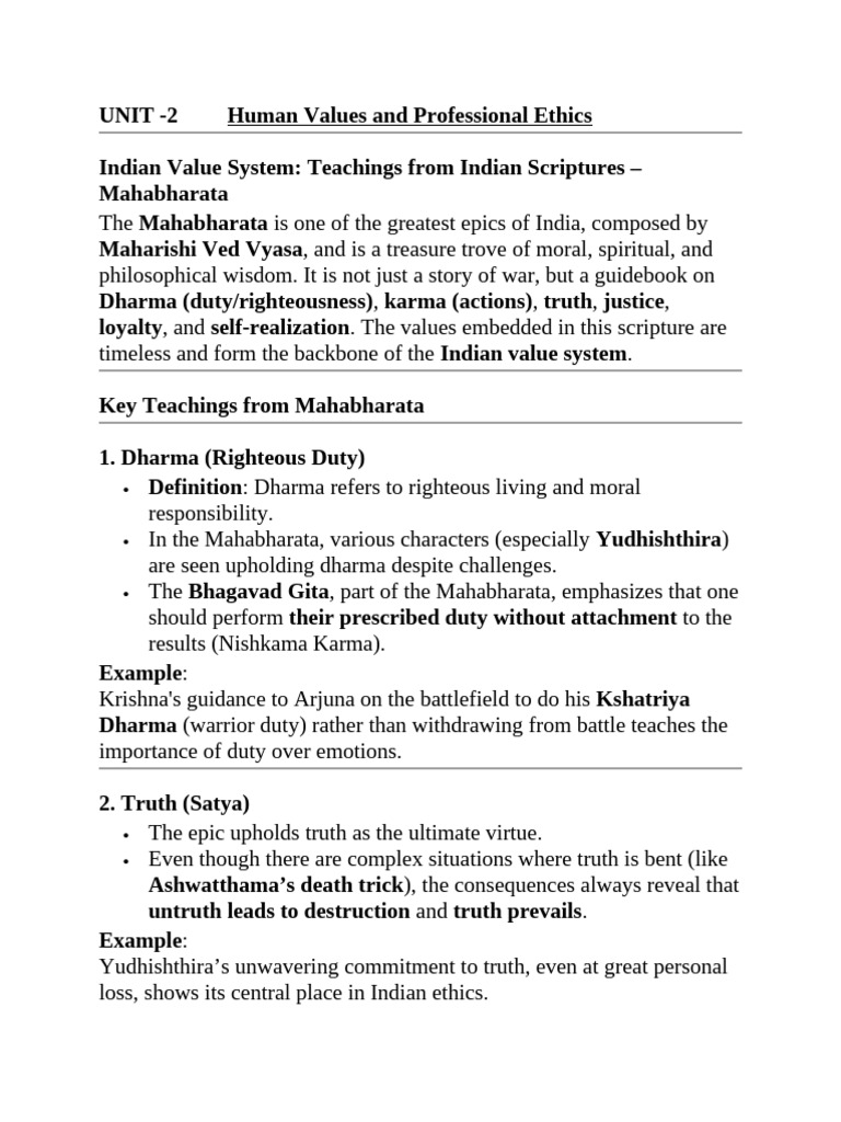 Unit 2 Hvpe 23501 Notes | PDF | Bhagavad Gita | Rama