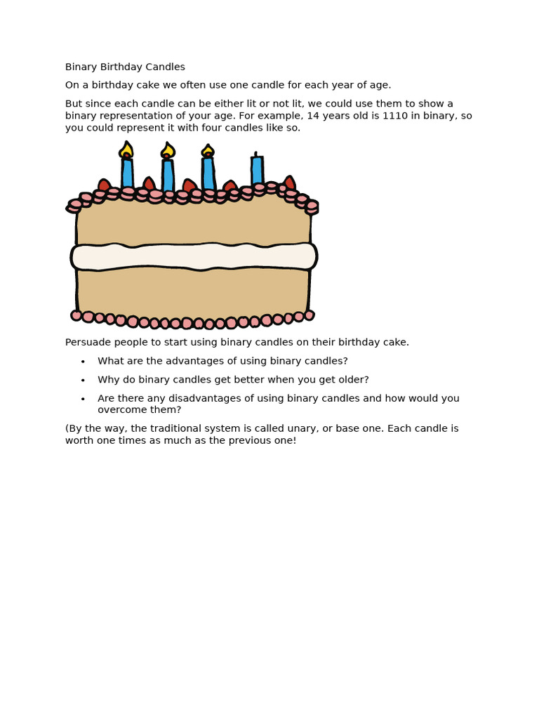 Binary Birthday Candles | PDF