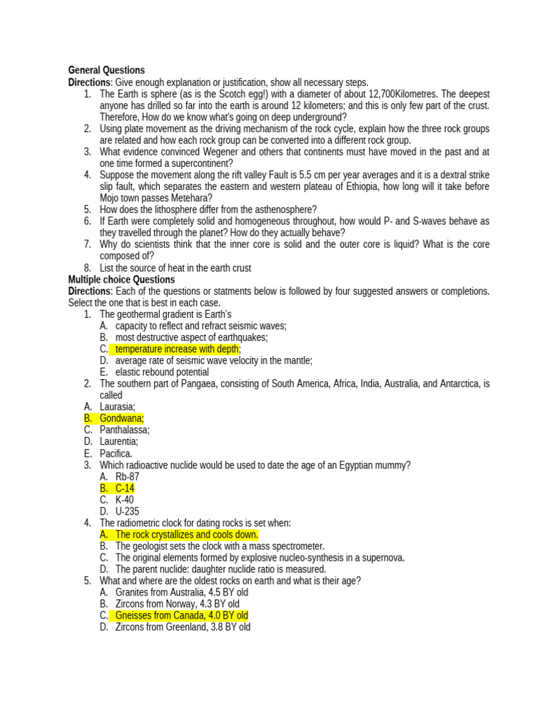Earth Science: Geology and Plate Tectonics | PDF | Planetary Core ...