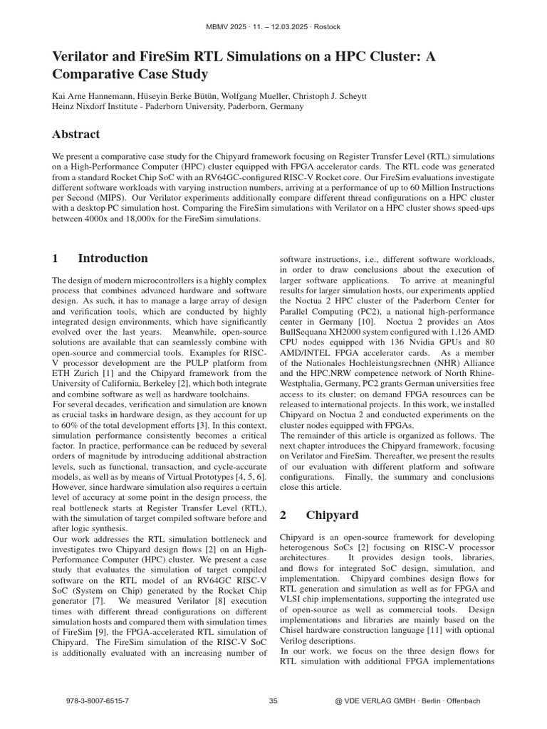 Verilator and FireSim RTL Simulations On A HPC Cluster A Comparative ...