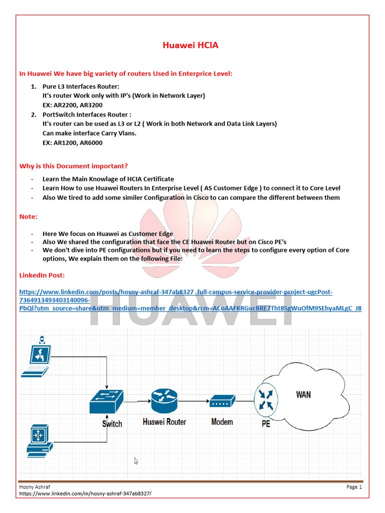 Huawei Routers for Enterprise Setup | PDF | Ip Address | Local Area Network