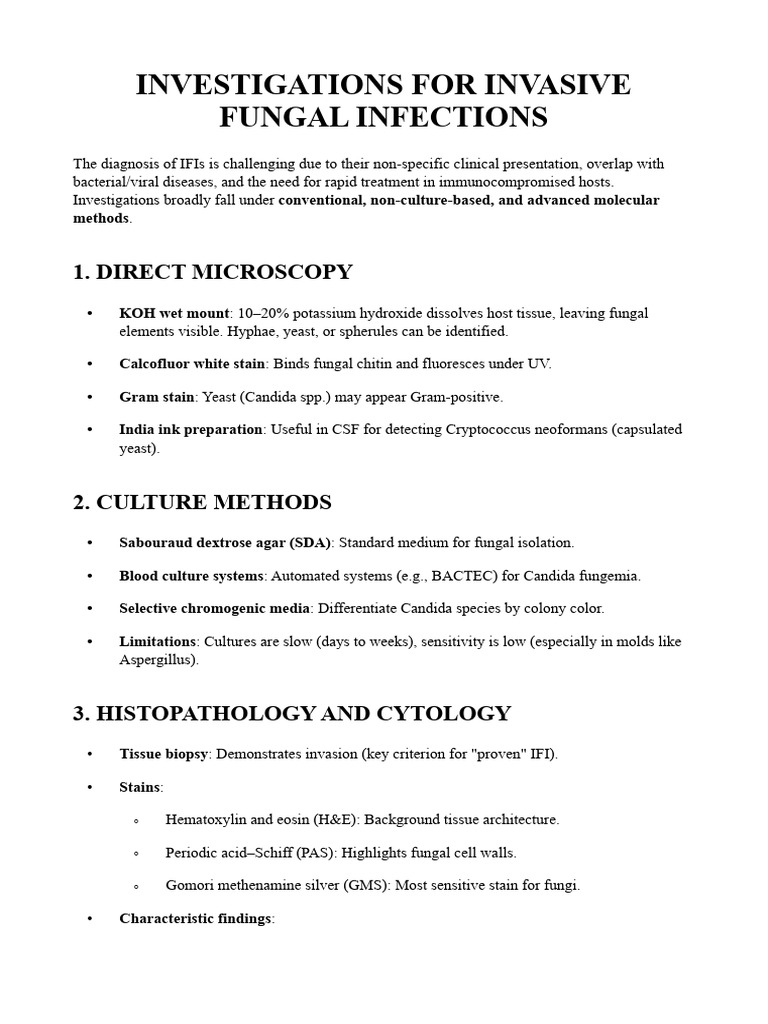 Diagnosing Invasive Fungal Infections | PDF | Staining | Medical ...