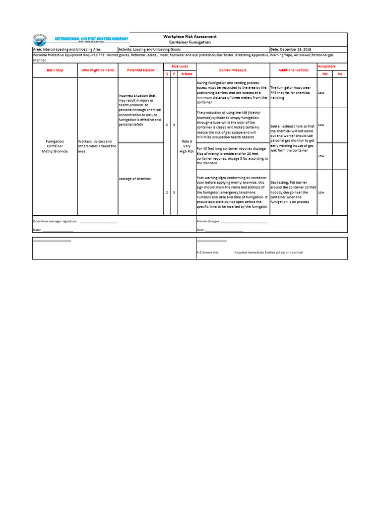 Fumigation Safety Guidelines for Containers | PDF | Personal Protective ...