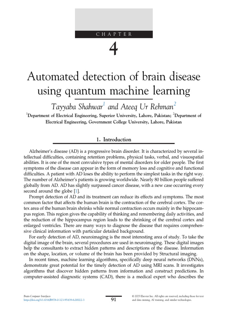 Quantum Machine Learning for Alzheimer's Detection | PDF | Deep ...