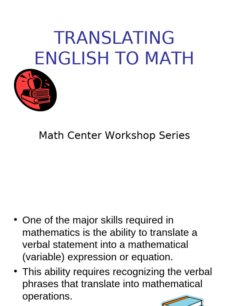English to Math Translation Guide | PDF | Subtraction | Division ...