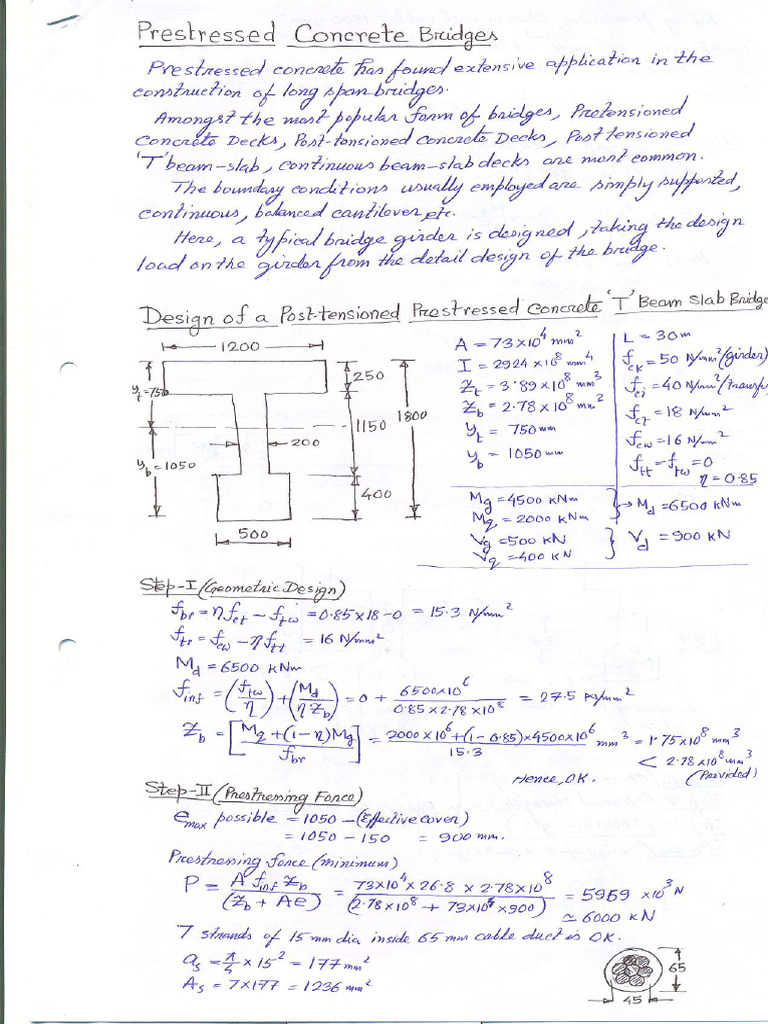 Prestressed Bridge Design | PDF