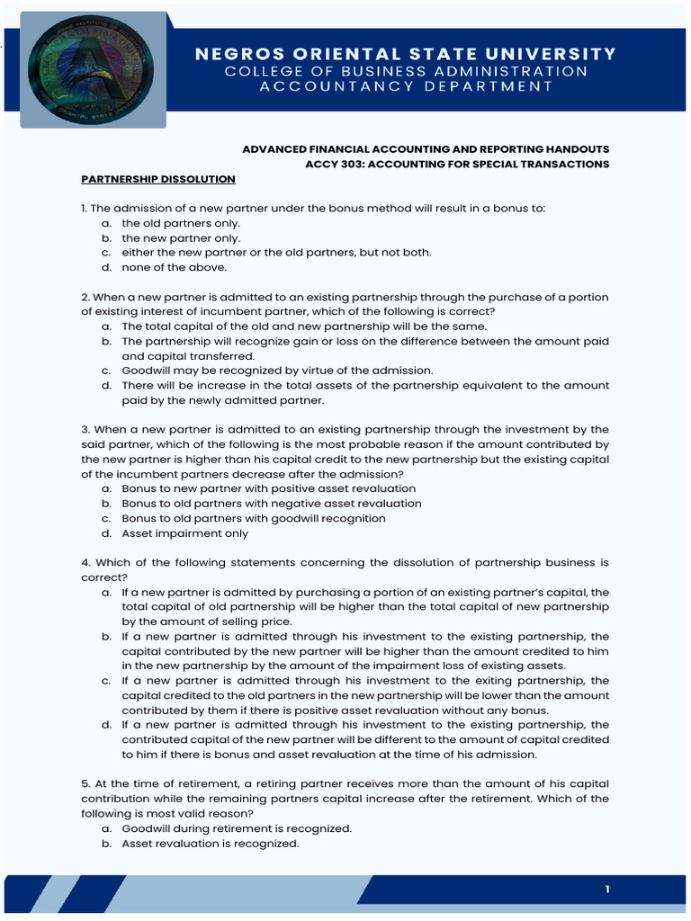 Partnership Dissolution | PDF | Goodwill (Accounting) | Corporations