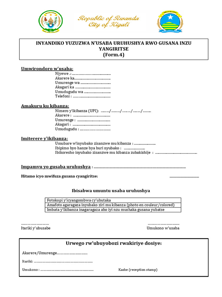 Form4 - Gusana Inzu Yangiritse | PDF