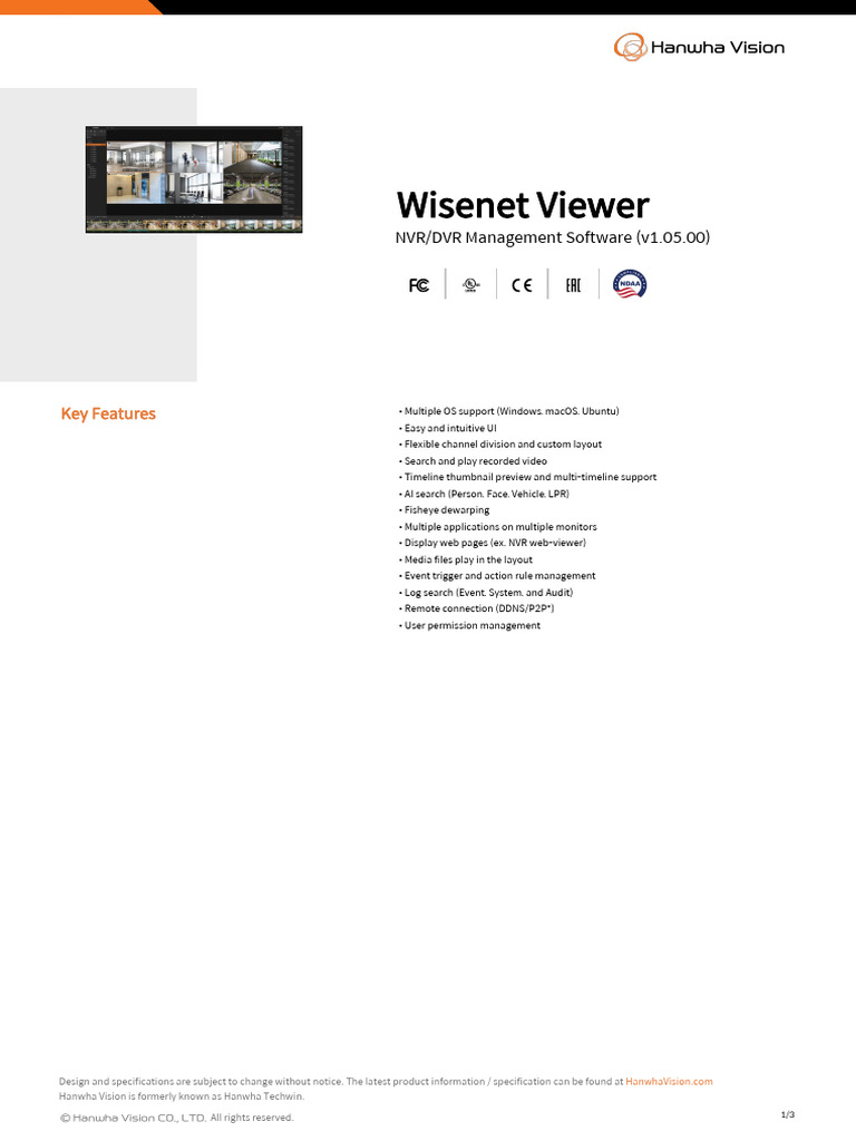 Wisenet Viewer NVR/DVR Software Overview | PDF | Internet Protocols ...
