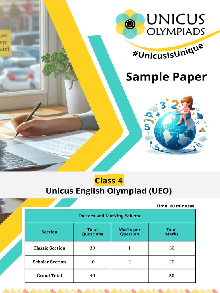 Unicus English Olympiad Practice Questions | PDF | Syntax | Grammar