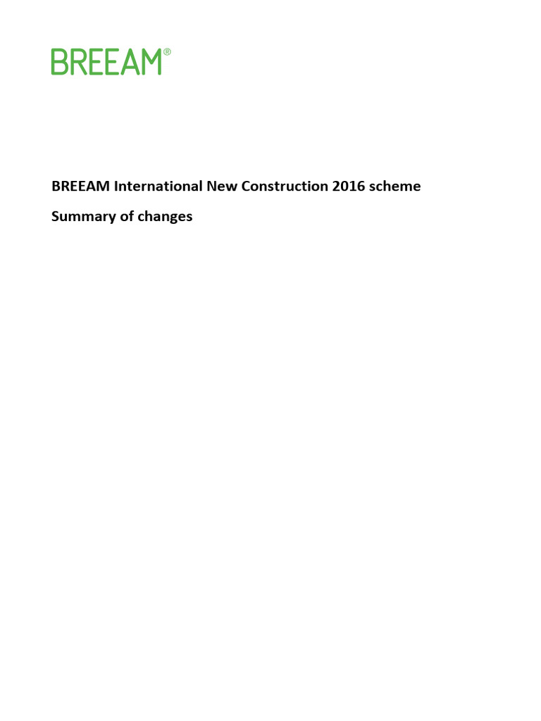 BREEAM International New Construction 2016 Changes | PDF | Efficient ...
