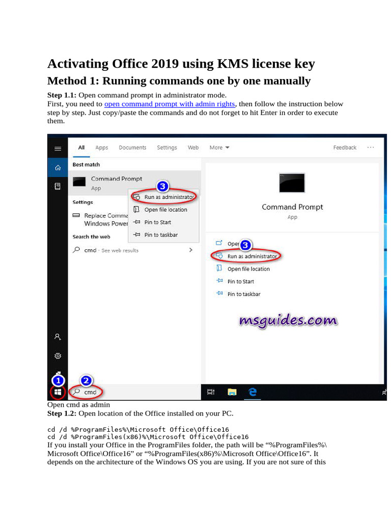 Activate Office 2019 via KMS Commands | PDF | Software Engineering ...