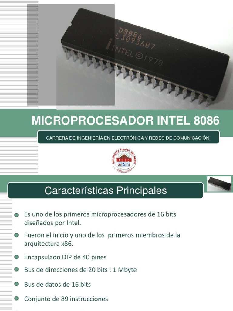 Microprocesador Intel 8086 Memoria de la computadora Microprocesador
