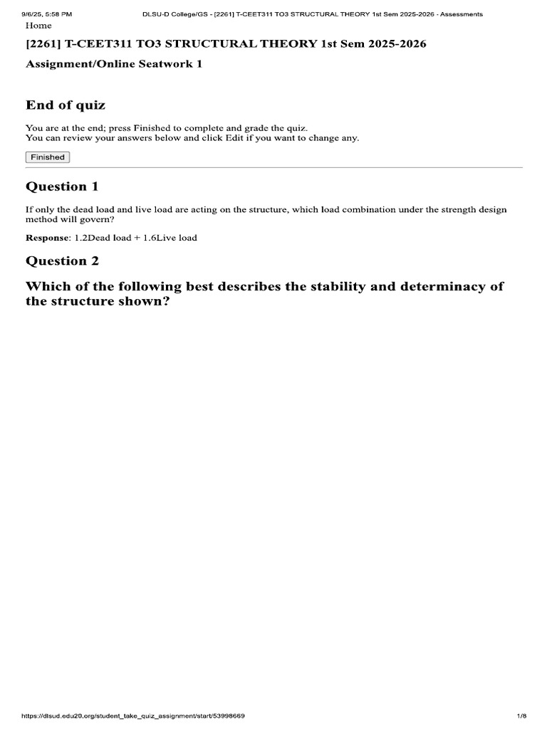 Struc Theory Ass1 | PDF