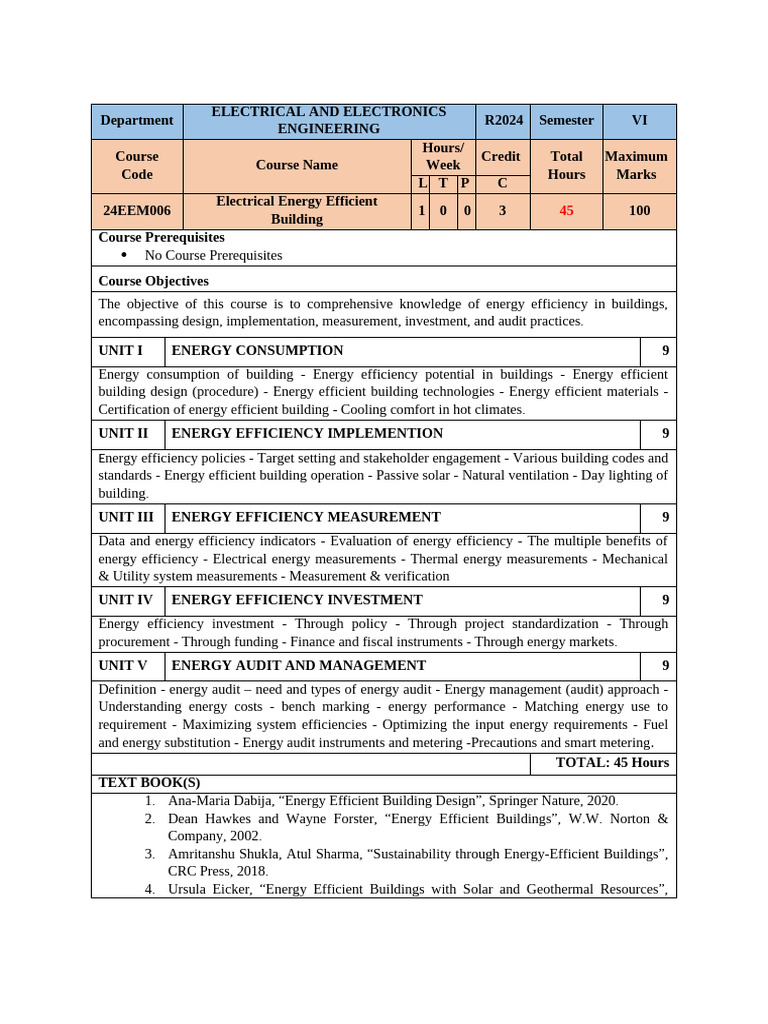 Energy Efficient Building Design Course | PDF | Efficient Energy Use ...